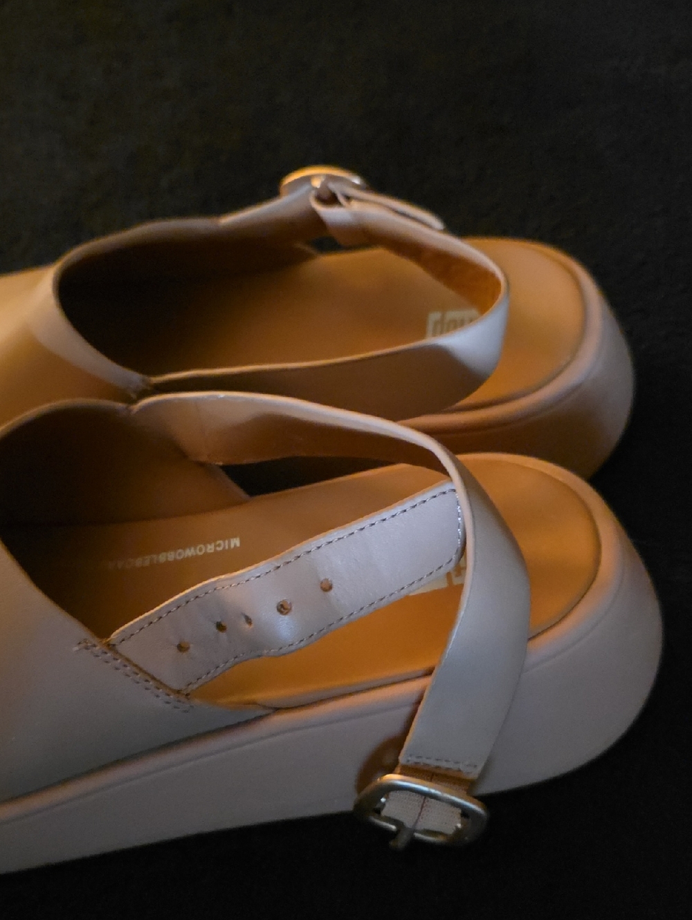 Summer Spring Fitflop Women's Nude Blush Slingback Leather Sandals - Picture 3 of 11